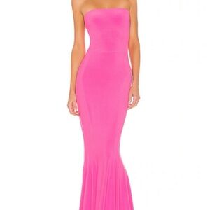 Norma Kamali Vibrant Pink Strapless Gown